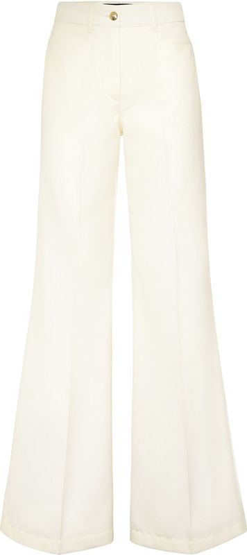 Philipp Plein - Wool Marine Low Waist Trousers - Wit - Palazzo Broek