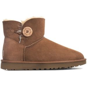 Ugg Mini Bailey Button II-dameslaarzen in kastanjebruin