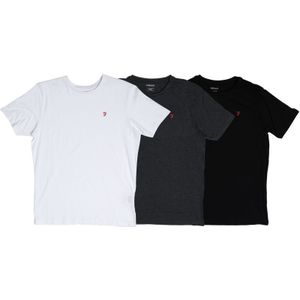 Heren Farah Colney 3 Pack T-shirts in Zwart Grijs Wit