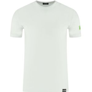 Dsquared2 Green Icon Box Logo on Sleeve White Underwear T-Shirt