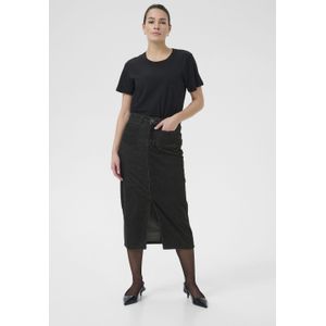 Kaffe - Denim Rok met Hoge Taille - Zwart - Dames