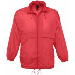 SOLS Unisex Surf Windbreaker Lichtgewicht Jasje (Rood) - Maat XL