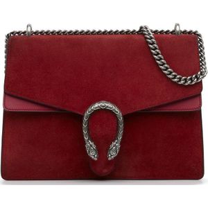 Vintage Gucci Medium Suede Dionysus Shoulder Bag Red