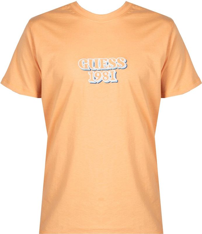 Guess - T-Shirt - Oranje - Mannen