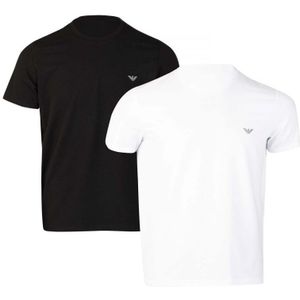 Men's Armani 2 Pack Lounge T-Shirts in Black-White