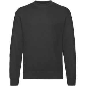 Fruit of the Loom Unisex Sweatshirt met Klassieke Schouder (Zwart)