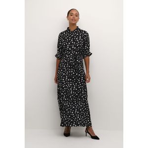 Jurk Regular fit Black/White Abstract Print black offwhite