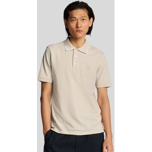 Lyle & Scott Superfine katoenen poloshirt met punt - zand