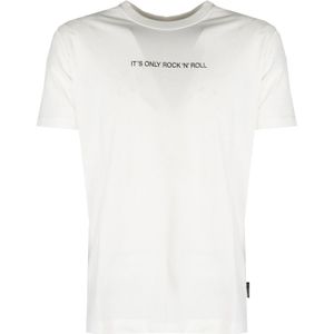 John Richmond - T-shirt - Wit - Elegante Ronde Hals