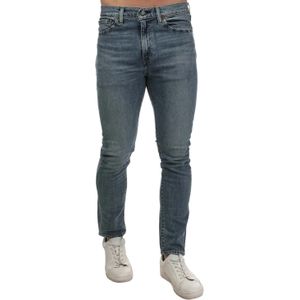 Levis Heren 510 Super Versleten Leren Vlecht Skinny Jeans (Blauw)