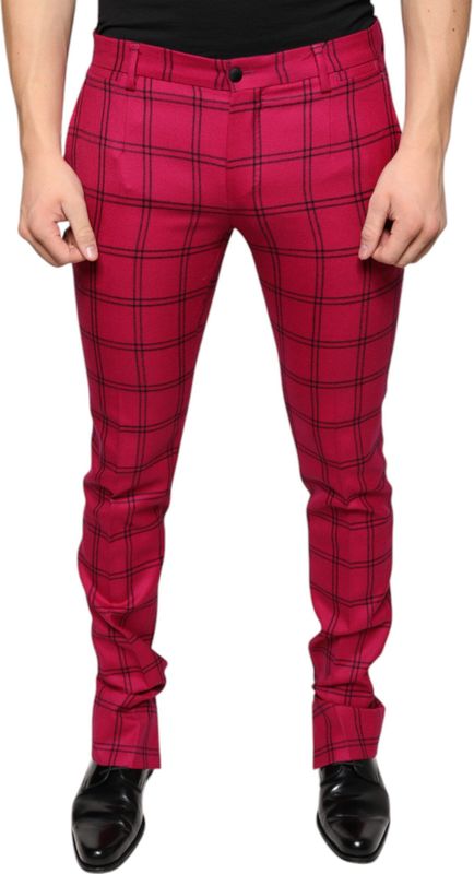 Roze Geruite Broek Pt0776