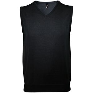 SOLS Unisex Heren Mouwloze V Hals Trui Vest (Zwart) - Maat XS