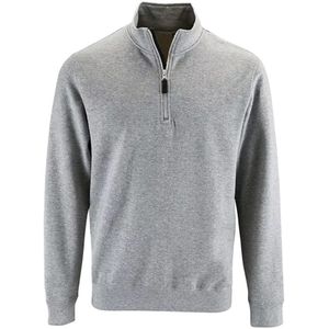 SOLS Heren Stan Contrast Zip Neck Sweatshirt (Grijze Mergel) - Maat 2XL