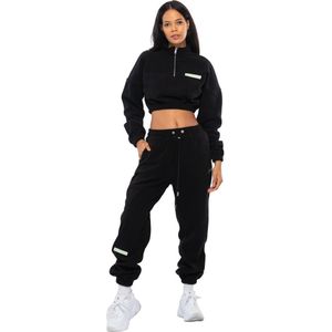 Tom Barron Dames Casual Cropped Fleece Stijlvol Oversized Trainingspak