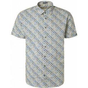 No Excess regular fit overhemd met all over print washed blue