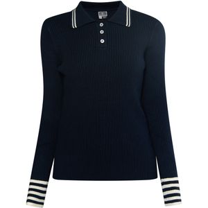 Dreimaster - Gebreide Trui - Marine - Dames - Wol Wit