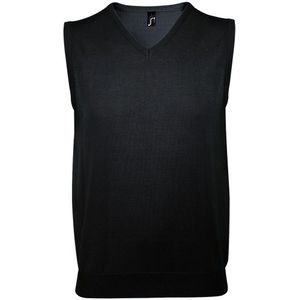 SOLS Unisex Heren Mouwloze V Hals Trui Vest (Zwart)