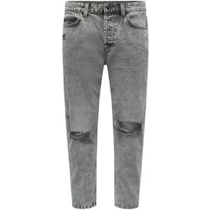 ONLY & SONS Tapered Fit Jeans ONSAVI BEAM Grey Denim Pk2315 - Maat 33/32