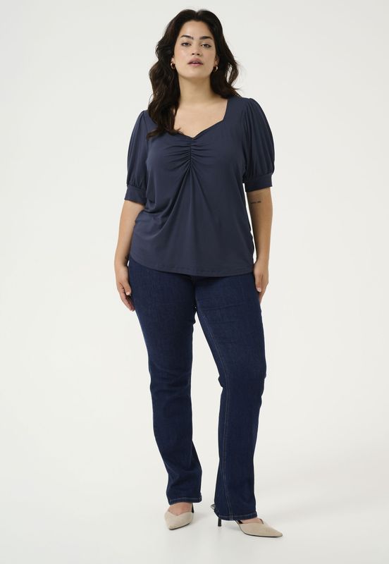 KAFFE Curve - Sissy - Damesblouse - V-hals - Lange Mouwen