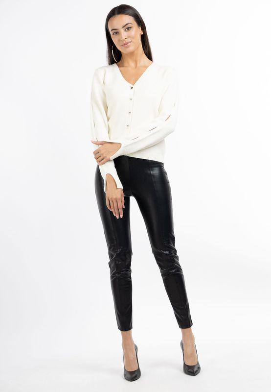 faina Gebreid vest 'Koosh'  wolwit