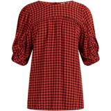 Mymo - Blouse - Zwart/Rood - Geruit - Dames