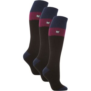 Heat Holders - 3 paar kniehoge skisokken voor dames - Zwart / Fuchsia