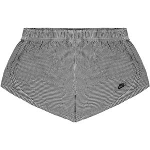 Nike - Sportswear - Geruite Korte Broek - Wit Zwart - Dames - Stretchbroek