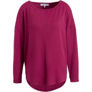 Anytime Longsleeve Top Donker Fuchsia Melange - Maat 2XL