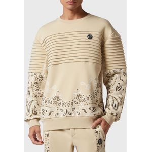 Philipp Plein, Heren, Sweatshirts & Hoodies, Beige, Maat: XS Katoen,