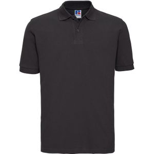 Russell Heren Klassiek Piqué Katoenen Polo Shirt (Zwart)