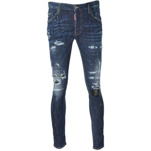 Dsquared2 skater-jeans met vernietigde jeans met studs en zakken
