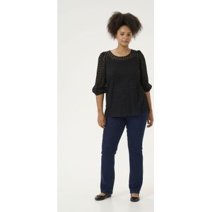 Blouse met lange mouwen Regular fit Black
