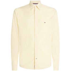 Tommy Hilfiger Gestreept Regular Fit Overhemd 1985 Vivid Yellow/ Optic White - Maat M