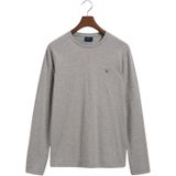GANT - Shirt - Lichtgrijs - Lange Mouwen - Normale Pasvorm