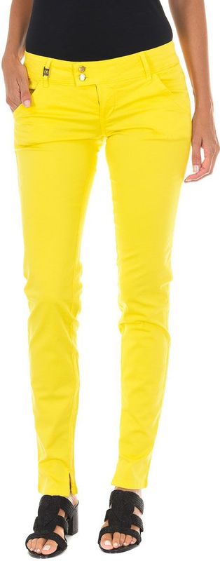 MET - Straight Jeans - Geel - Katoen - Stretchstof