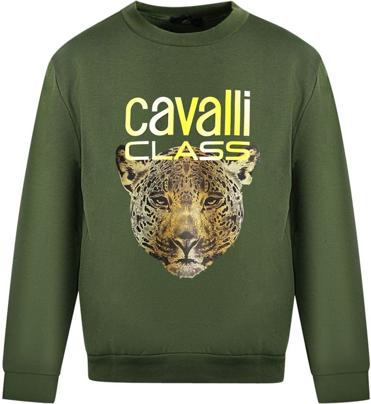 Leopard Head - CA28857 - Hoodie - Groen - Sweater