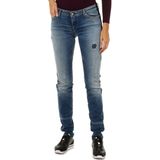 Dames - Jeans - Blauw - 6Y5J06-5D2ZZ - Lang Versleten en Gescheurd Effect