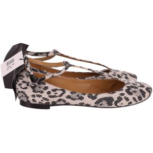 Chloe Leopard Print T-Strap Ballerina's in Multicolor Canvas