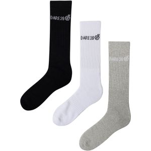 Dare 2B - Unisex - Sokken - Zwart/Wit/Grijs Marl - Pakket van 3