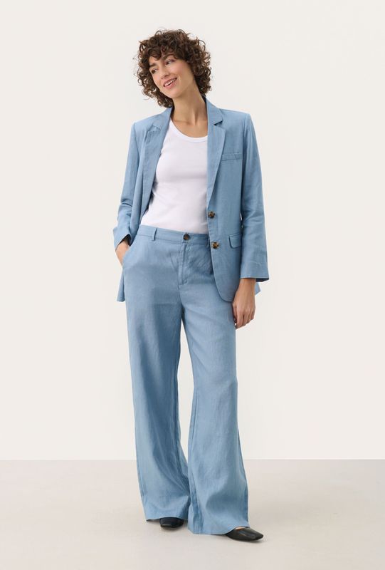 Part Two, Dames, Broeken, Blauw, Maat: XS Linnen,