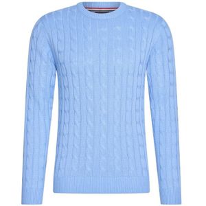 Cappuccino Italia Sweaters Cable Pullover Sky Blauw - Maat 2XL