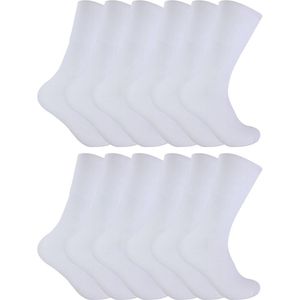 12 Paar Thermo Sokken Zonder Elastiek Diabetische Sokken Voor Heren - Wit - Maat 39 - 45