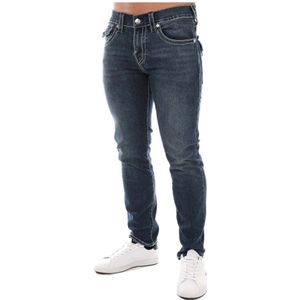 Men's True Religion Rocco Big T Flap Skinny Jeans In Denim - Maat 38 Normaal