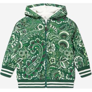Etro Jongens Bloemen Paisley Rits Top in Groen