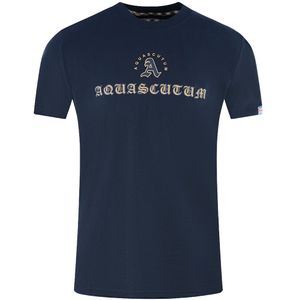 Aquascutum - Script Logo - T-shirt - Navy Blue