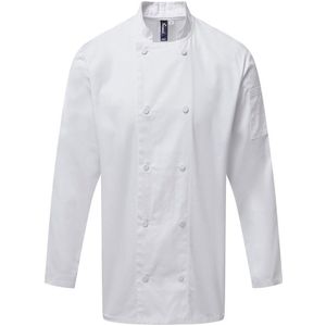 Premier Heren Coolchecker Chef Jacket met lange mouwen (Wit)