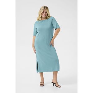 KAFFE - CURVE - Gebreide Jurk - Cyaan Blauw
