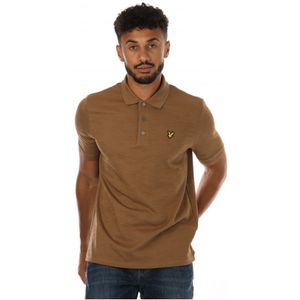 Lyle & Scott Chunky Slub Poloshirt Voor Heren, Bronskleurig - Maat XS