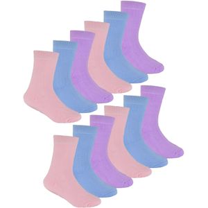 12 paar multiverpakking thermo kindersokken | Sock Snob | Dikke kindersokken voor de winter | Jongens & Meisjes - Pastel