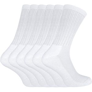 6 paar sportsokken van bamboe/biologisch katoen - Wit